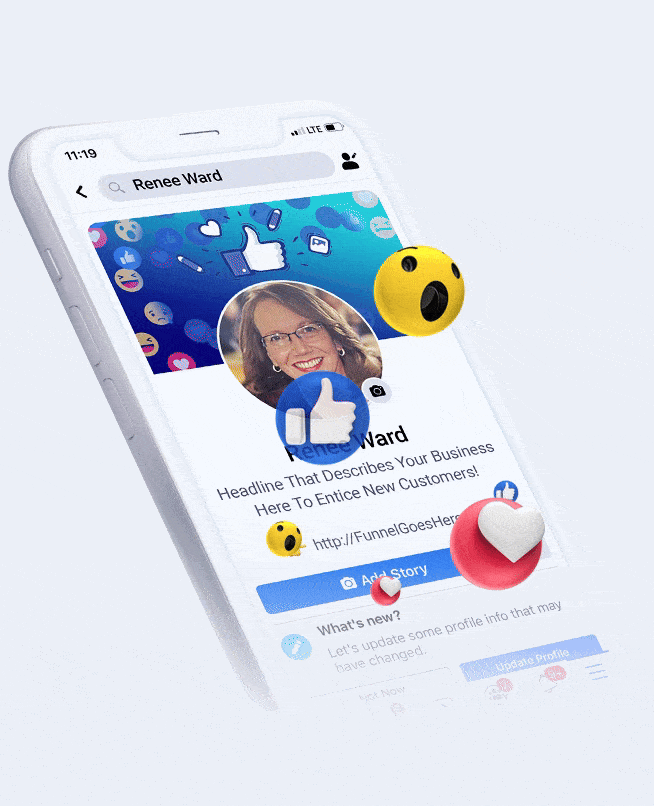 social media profile on mobile device